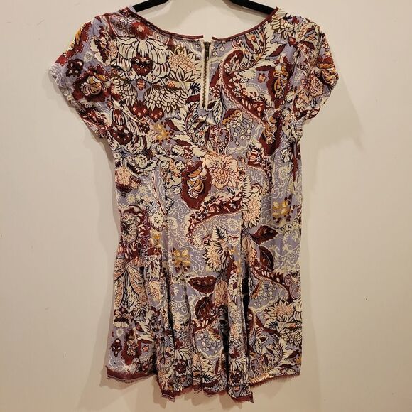 S SILENCE + NOISE ANTHROPOLOGIE FLOWY FLORAL BACK ZIP DRESS SMALL - Picture 6 of 13
